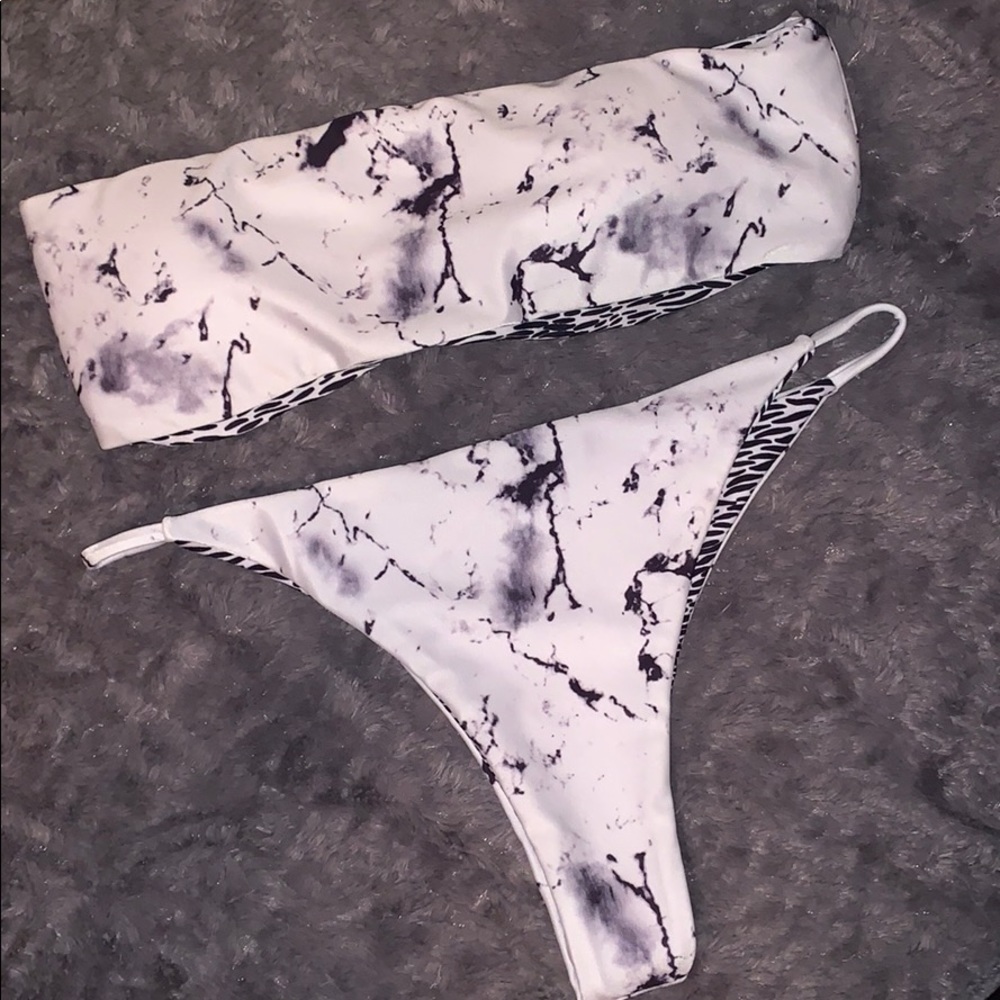 SUNNY CO CLOTHING | reversible marble bikini